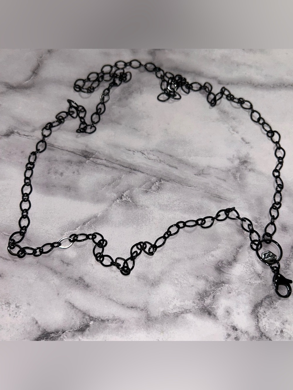 Origami Owl ~ 32" Black Flat Oval Link Chain